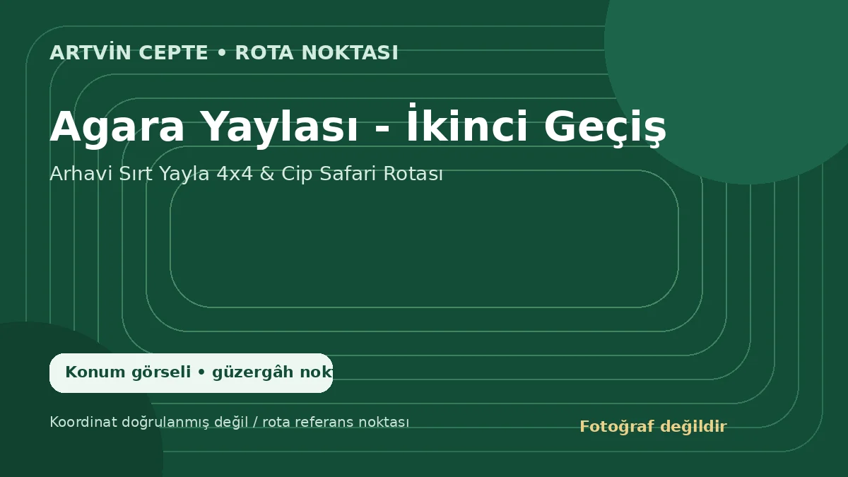 Agara Yaylası - İkinci Geçiş – Artvin CEPTE konum görseli