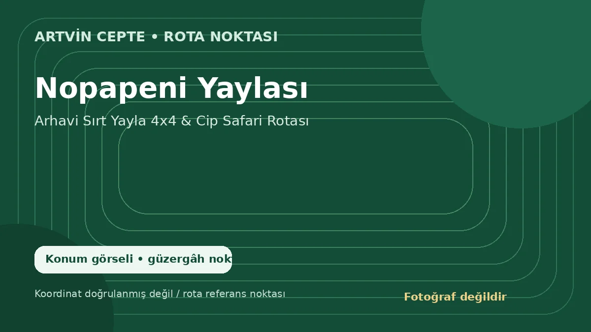 Nopapeni Yaylası – Artvin CEPTE konum görseli